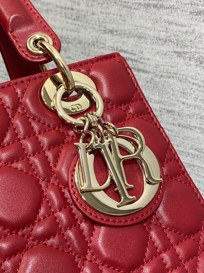 Lady Quilted Leather Top Handle Bag