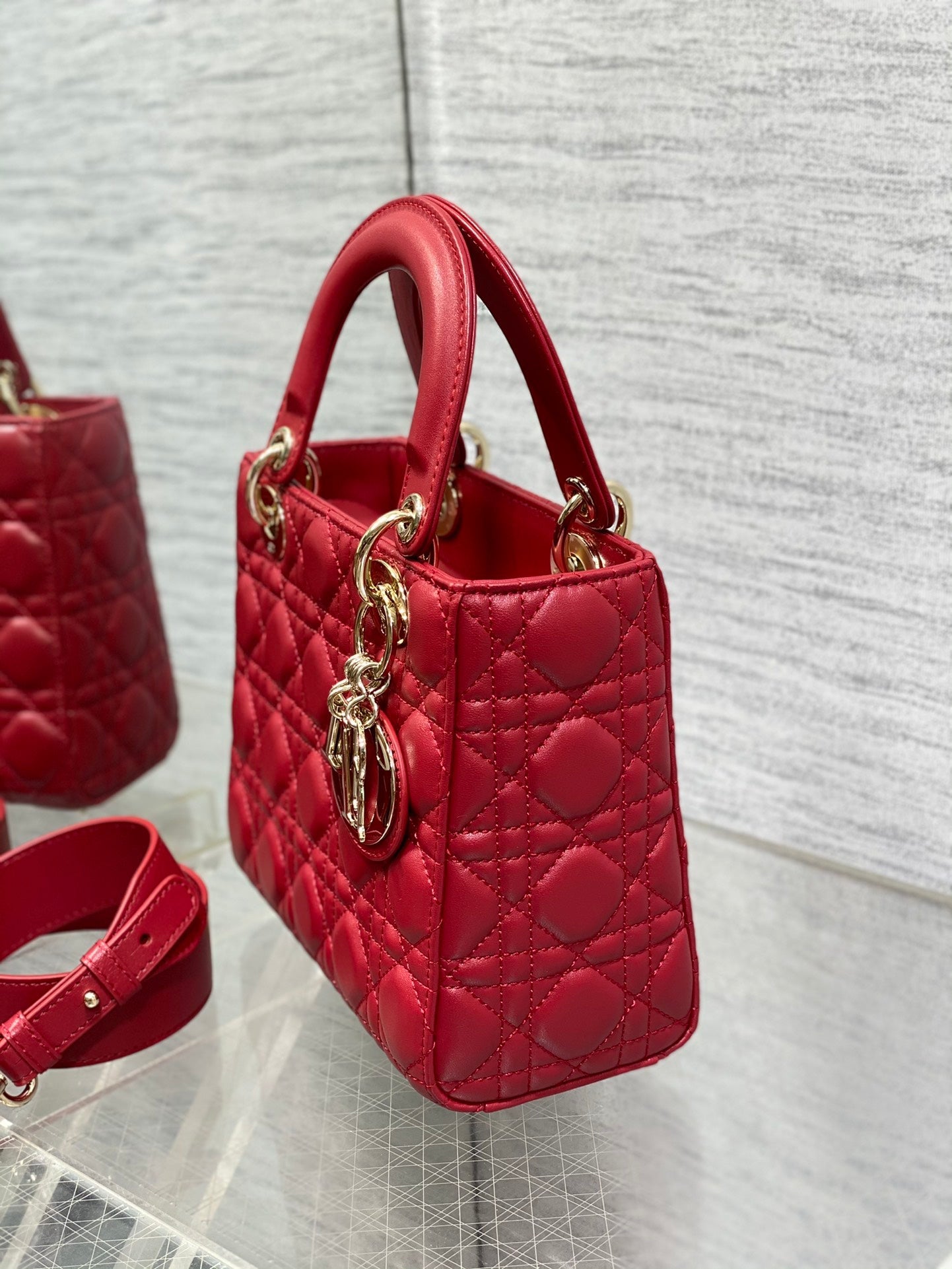 Lady Quilted Leather Top Handle Bag