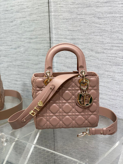 Lady Quilted Leather Top Handle Bag