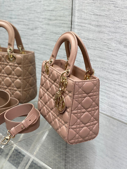 Lady Quilted Leather Top Handle Bag