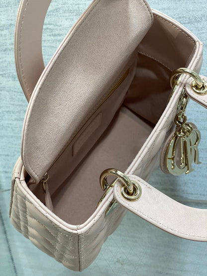 Lady Quilted Leather Top Handle Bag