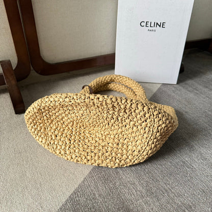 Triomphe Straw Bucket Bag