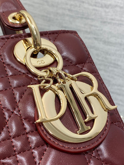 Lady Quilted Leather Top Handle Bag