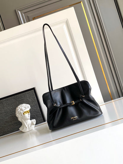 Soft Lambskin Leather Cloud Shoulder Bag