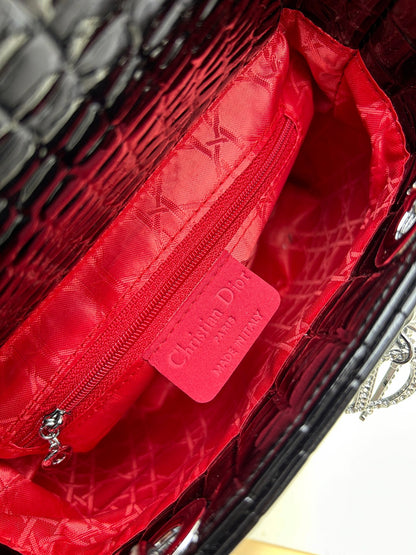 Crocodile-Pattern Leather Bag