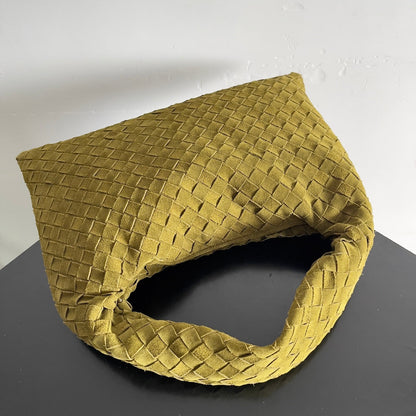 Woven Leather Medium Hobo Shoulder Bag