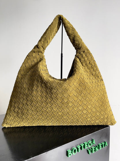 Woven Leather Oversized Hobo Shoulder Bag
