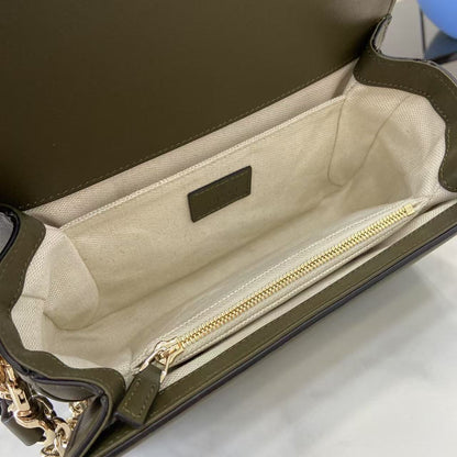GG Marmont Small Green Shoulder Bag