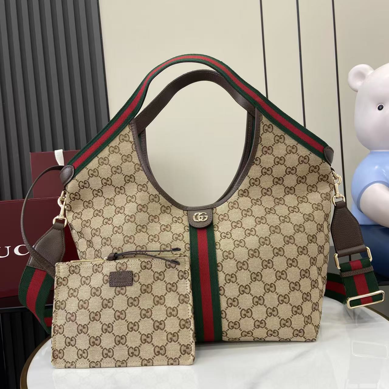 Giglio GG Supreme Tote Bag with Pouch