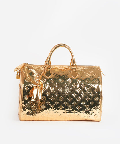 LOUIS VUITTON Monogram Gold Mirror Speedy 35